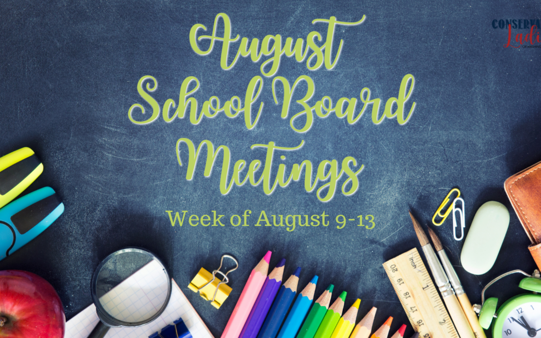 School Board Meetings: Week of 8/9/21