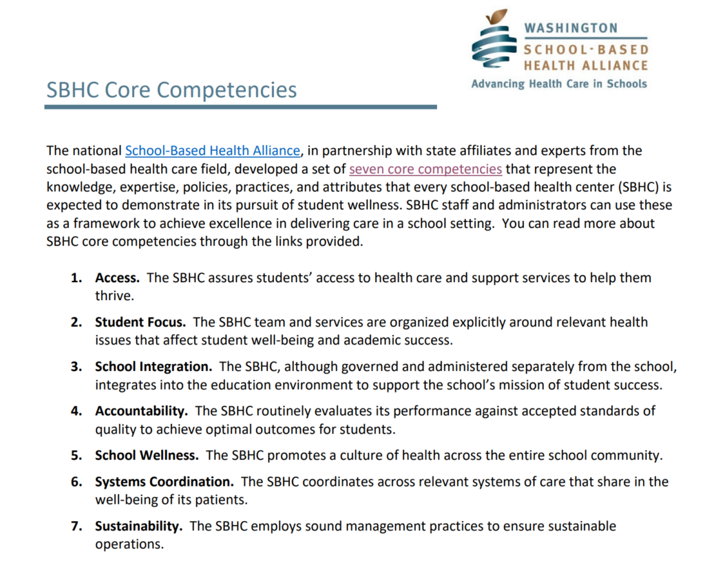 sBHC core competencies
